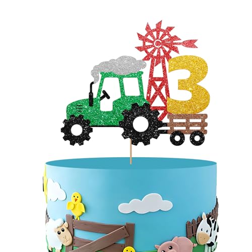 Tractor 3rd Birthday Cake Topper by SUPERLUBY