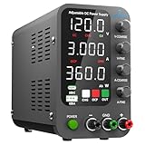Jesverty DC Power Supply Variable, 0-120V 0-3A Switching Bench Power Supply with Intelligent Charging Mode, 20W USB & Type-C Quick-Charge, Encoder Knob, Output Switch, 4-Digit LED Display - SPS-12003C