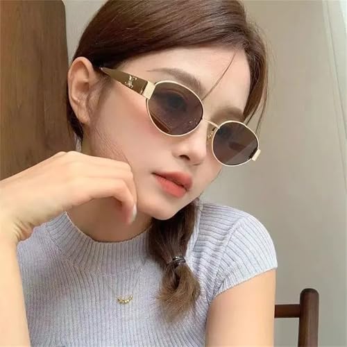 Metal Sunglasses for Men and Women Sun Glasses Oval Eyewear Shades Uv4003