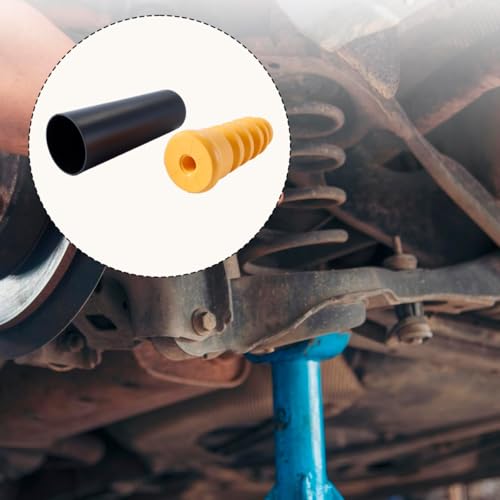 Hoite 2Set Hinterradaufhängung Anschlagpuffer Stoßdämpfer Federbeinmanschettensatz Kompatibel mit AUDI A2 2000-2005 Gummi 1J0512131B 6Q0512131B Schwarz und Gelb