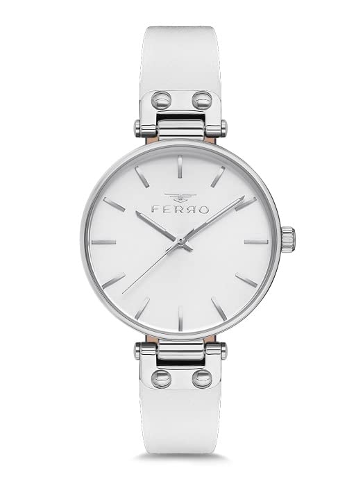 Ferro Analog Crystals Round Dial Women's Watch with mesh and Bracelet Straps