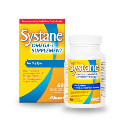 Systane Omega-3 Supplément pour yeux secs, 60 gélules liquides