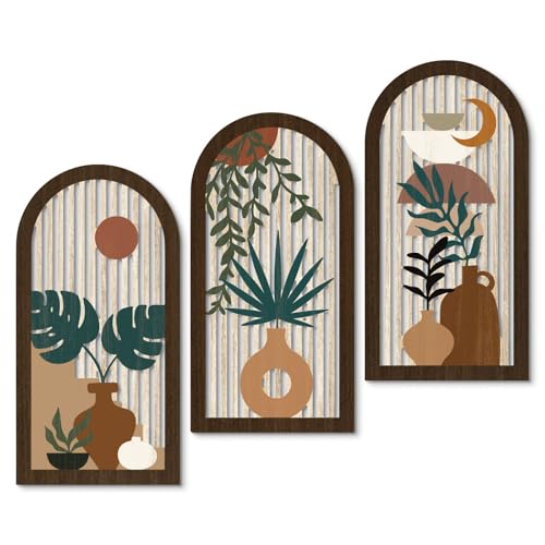 Décoration murale bohème terracotta pour salon moderne et chambre minimaliste en bois