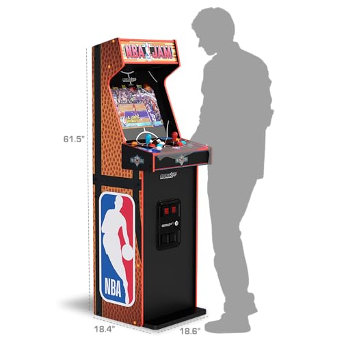 NBA Jam Deluxe Arcade Machine for Home, 3 Classic Games, 2-Player Control Panel, 5 Feet Tall