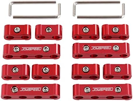 JDMSPEED Engine Spark Plug Wire Separator Divider 8mm 9mm 10mm Red 12pcs Replacement for 8 Cylinder Vehicles Racing Car