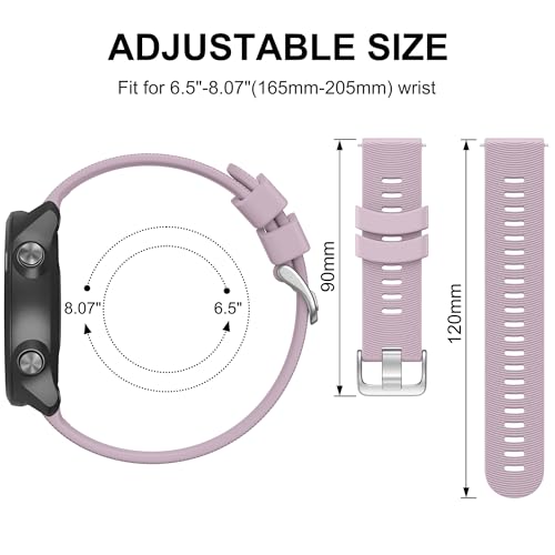 Image of Tobfit 20mm Straps Compatible with Garmin Forerunner 165 /165 Music, Forerunner 55 /158,245 /245 Music, 645 /645 Music Band for Women Men, Silicone Strap for Garmin Watch