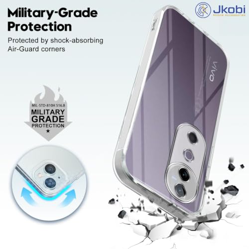 Image of Jkobi Back Cover for Vivo V40 | Vivo V40 Pro 5G (Silicone Clear Shockproof Case with Camera Protection | Soft and Flexible | Transparent)