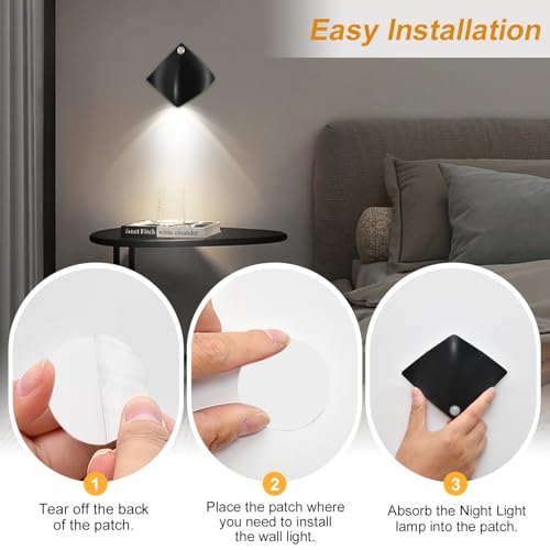 Image of Wall Sconces, Night Light Wall Sconces Set of 2 White Light