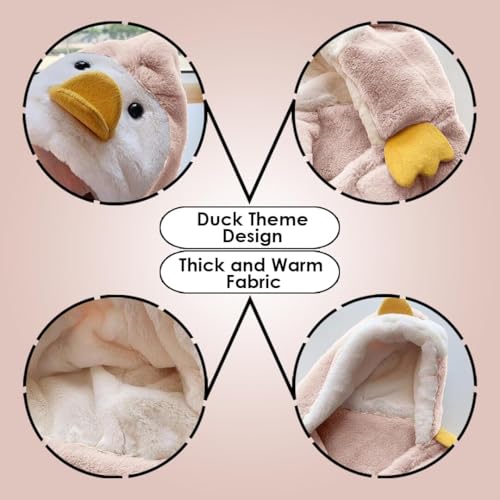 Image of Winter Animal Design Beanie Cap Hat for Baby Boy and Girl's l Woolen Fuzzy Fleece Soft Faux Fur Plush Cute Costume Toy Hood for Kids | Age 2 to 6 Years