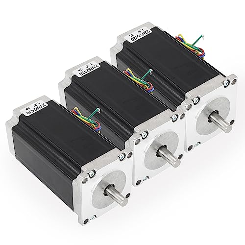 RATTMMOTOR 3PCS Nema23 23HS2430B Dual Shaft 57mm×57mm×112mm Stepper Motor 425oz-in 1.8° 3A 4 Lead Wire for CNC Router Milling Engraving Machine
