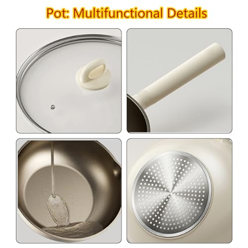 Wok Titanium con Tapa Antiadherente Fondo Plano 9.45" miniatura 7