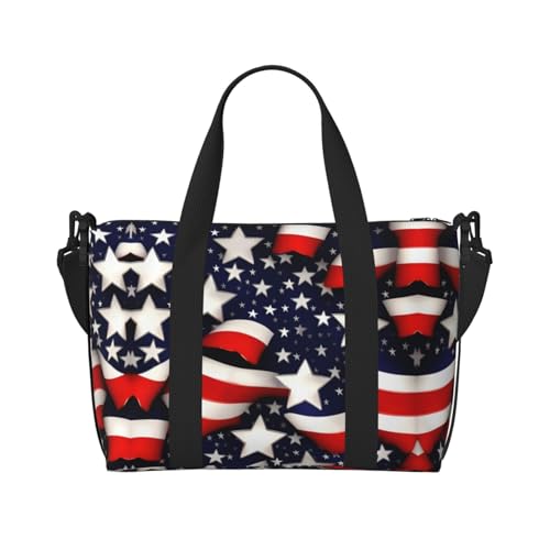 American Flag Stars Stripes print Womens travel bags, weekender carry on for women, sports Gym Bag, Overnight Carry on Bag