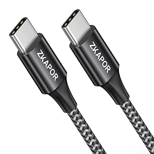 ZKAPOR USB C auf USB C Kabel, [2M/6.6FT] USB Type C PD Ladekabel 60W 20V/3A Power Delivery USB C Schnellladekabel for Samsung Galaxy S20 S10 S9, Huawei P40 P30, Google Pixel