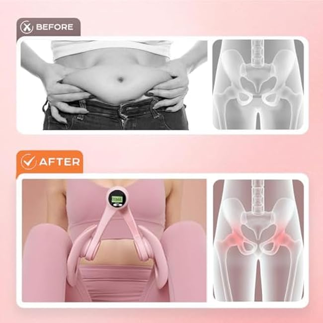 Glute and Hip Trainer -Pelvic Floor & Thigh Master Trainer with Counter - Kegel Exercise Equipment for Women, Home Workout Device for Muscle Strengthening £¬Inner Thigh Exercise Workout Equipment