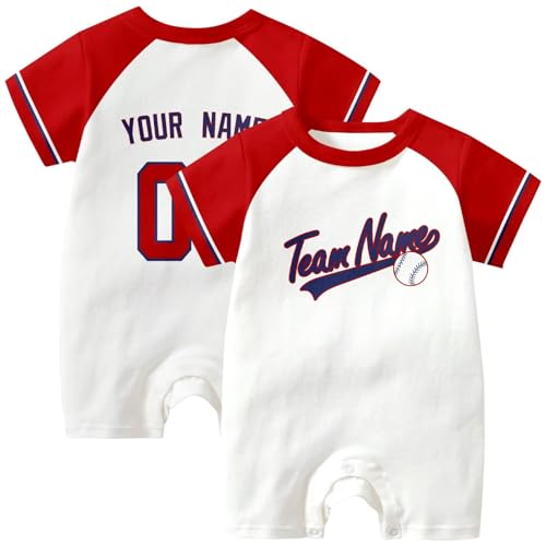 Image of KREDE Baby Clothes Unisex Bodysuit White Custom Name Number for Baby Boys