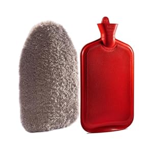 Peterpan Teddy Hot Water Bottle with Lanyard, Size: XXX-Large, Hot Water Bag for Pain Relief, BPA & Phthalates Free,100 Fl Oz Capacity, Taupe