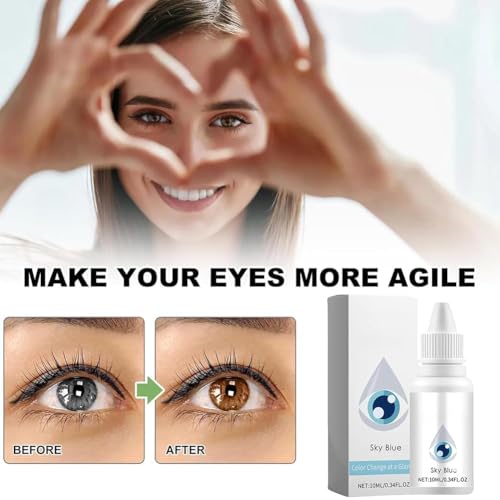 Advanced Eye Color Enhancing Drops, New Fancy Eye Drops, Lighten -Looking Tint & Brightening Formula for Instant Eye Refresh, for Man Women Daily Use (Blue)