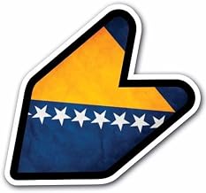 Grunge Bosnia JDM Wakaba Leaf Flag Decal Sticker Mark Car Laptop 5"