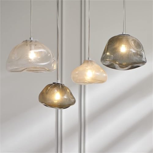 Lámpara LED nórdica con casquillo E27 y tulipa de vidrio soplado translúcido 4
