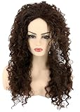LeMarnia Brown Long Curly Afro Wig for Women or Girls Cosplay Halloween Costume Wigs