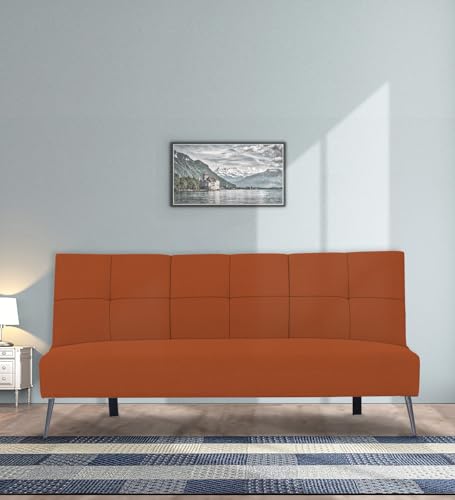 Image of Adorn India Xander 3 Seater Sofa Cum Bed (Rust) (3 Year Warranty)
