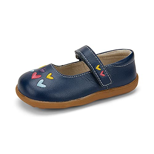 See Kai Run, Ginny Mary Jane Shoes for Kids, Navy/Hearts, 5