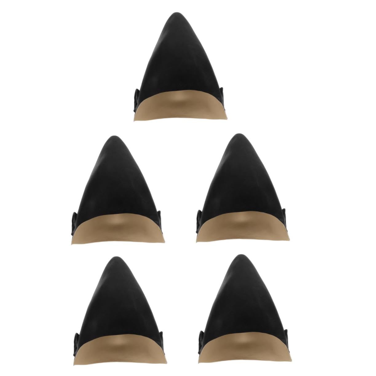 Healvian 5 Stück Schwarze Latex Glatze Flexible und Langlebige Bald Cap für Erwachsene Realistisches Makeup Zubehör für Halloween Cosplay Theater und Themenpartys