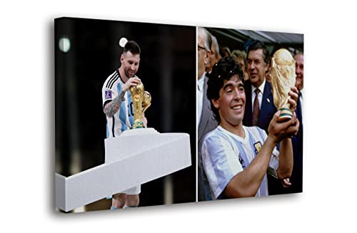 SpiritualHands Lionel Messi Poster, Canvas Messi Argentina Wall Art, Leo Messi Soccer Posters for Boys Bedroom, Fifa World Cup Poster Argentina Messi Memorabilia (World Cup Argentina No 6, 15" x 22" - Ready to Hang)