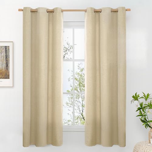 BGment Faux Linen Curtains for Bedroom 63 Inch Length 2