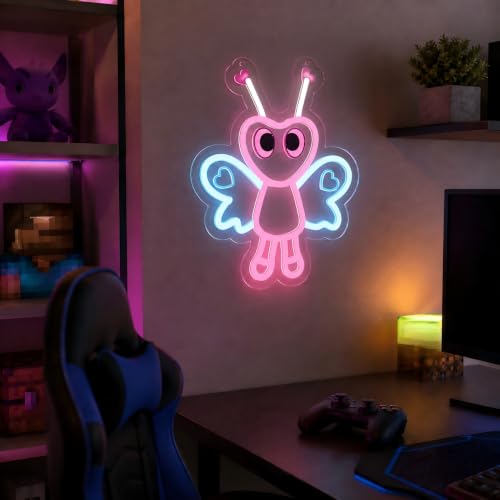 Image of Cute Cartoon Fairy Neon Sign Horror Wall Decor for Kids Bedroom