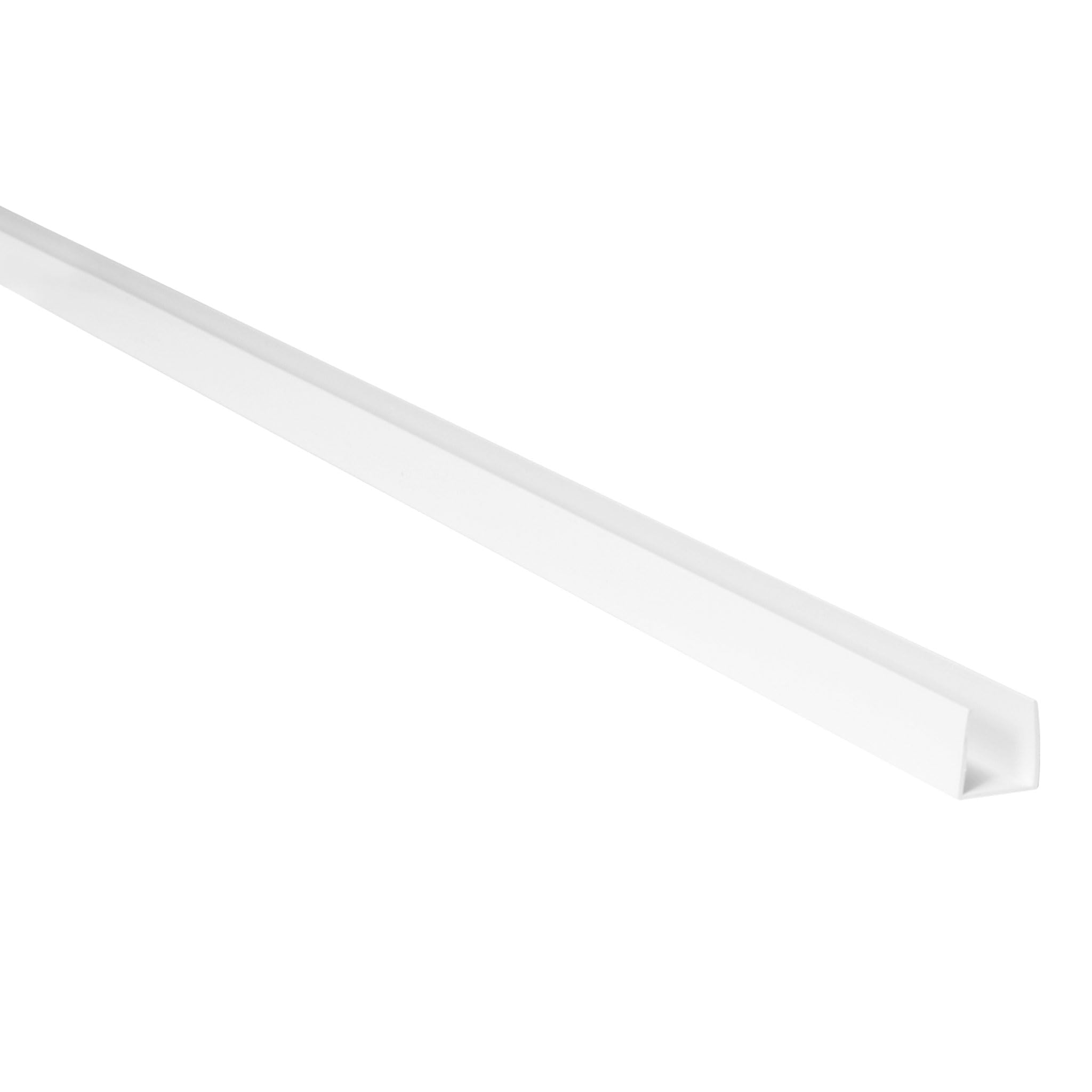 White U Profile Edge Protection Trim, 25mm x 1 Metre, Made in UK