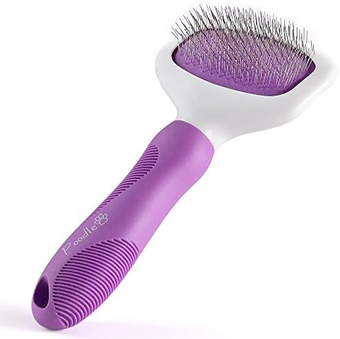 Poodle Pet Slicker Brush for Small and Large Dogs Pet Hair Remover | Effectively and Effortlessly Removes Tangles, Mats, and Loose Hair | for Short or Long Hair(Grooming Brush)