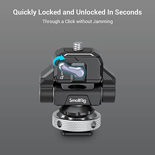 SMALLRIG Quick Release Camera Monitor Mount with Cold Shoe, Swivel 360° and Tilt 170° Adjustable - Image 2