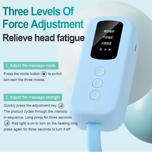Masseur électrique pour cuir chevelu compact à 3 modes et vitesse réglable