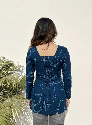 Image of ANNI Designer Cotton Short Kurti for Women | Stylish Kurti | Short Kurti Top | Casual Kurta for Women | Comfortable Cotton Kurtis for Womens