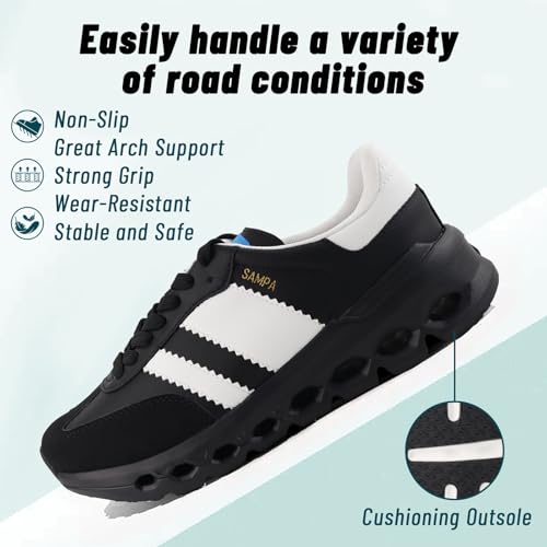 Sneakers for Women Men Non-Slip Work Shoes Casual Lace-Up Tennis Shoes Womens Fashion Sneakers - Lightweight Arch Support All-Day Comfort Sneakers2