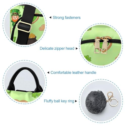 Sac à dos motif léprechauns vert pour femme avec zip sécurisé - 6