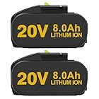 2X 8000mAh Akku für Worx 20V WA3645 WA3553 WA3556 WA3641 WA3605 WA3551 WA3572 WA3644 WA3645 WA3648 ErsatzAkku Mit Ladekontrollleuchte