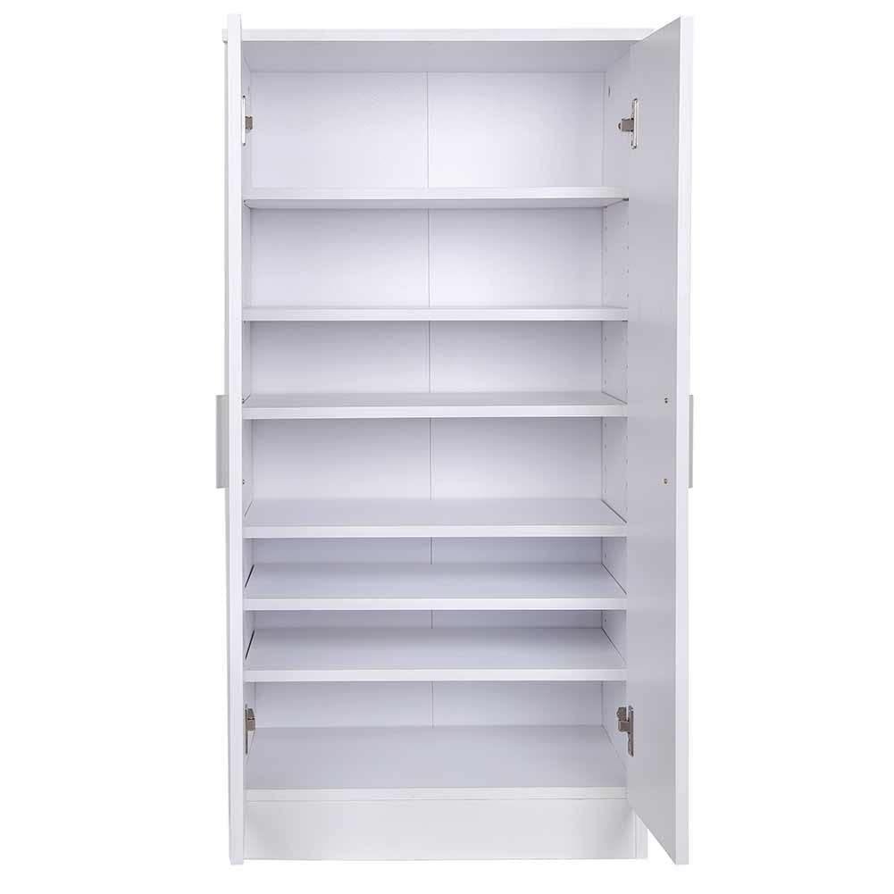 Scarpiera Portascarpe Con 7 Ripiani | Mobiletto In Legno Bianco | 108x55x36 Cm | Ante Chiudibili - Foto 10