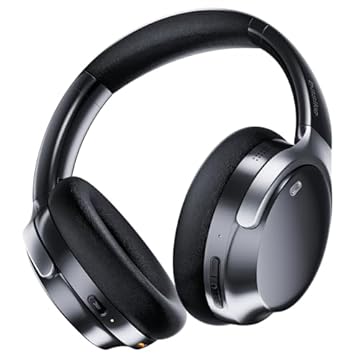 Basike Fone de Ouvido Bluetooth com Cancelamento de Ruído ANC, Áudio Hi-Fi, Bateria de Longa Duração 60h, Conforto Premium, Design Dobrável e Modo Transparente (Preto)