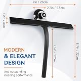 Ściągacz prysznicowy 23 cm – z zapasową gumową ściągaczką, ściągaczka prysznicowa z uchwytem, ściągaczka do okien do łazienki, lustra i płytek, czyszczenie powierzchni szklanych bez smug