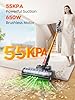 Cordless Vacuum Cleaner, 650W 55KPA 70Mins Vacuum Cleaners for Home, Upgraded Stick Vacuum with 3.3Ft Extendable Hose, LED Touch Screen, Wall Charging Station, Auto Mode for Carpet Pet Hair Hard Floor