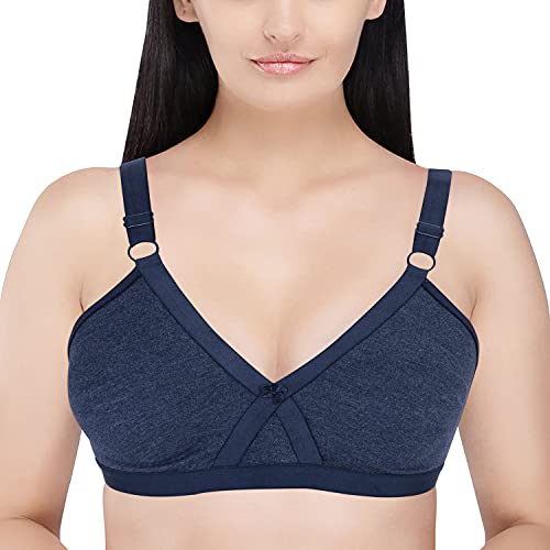 Image of Women's Poly Cotton Non-Padded Wire Free Full Coverage Bra