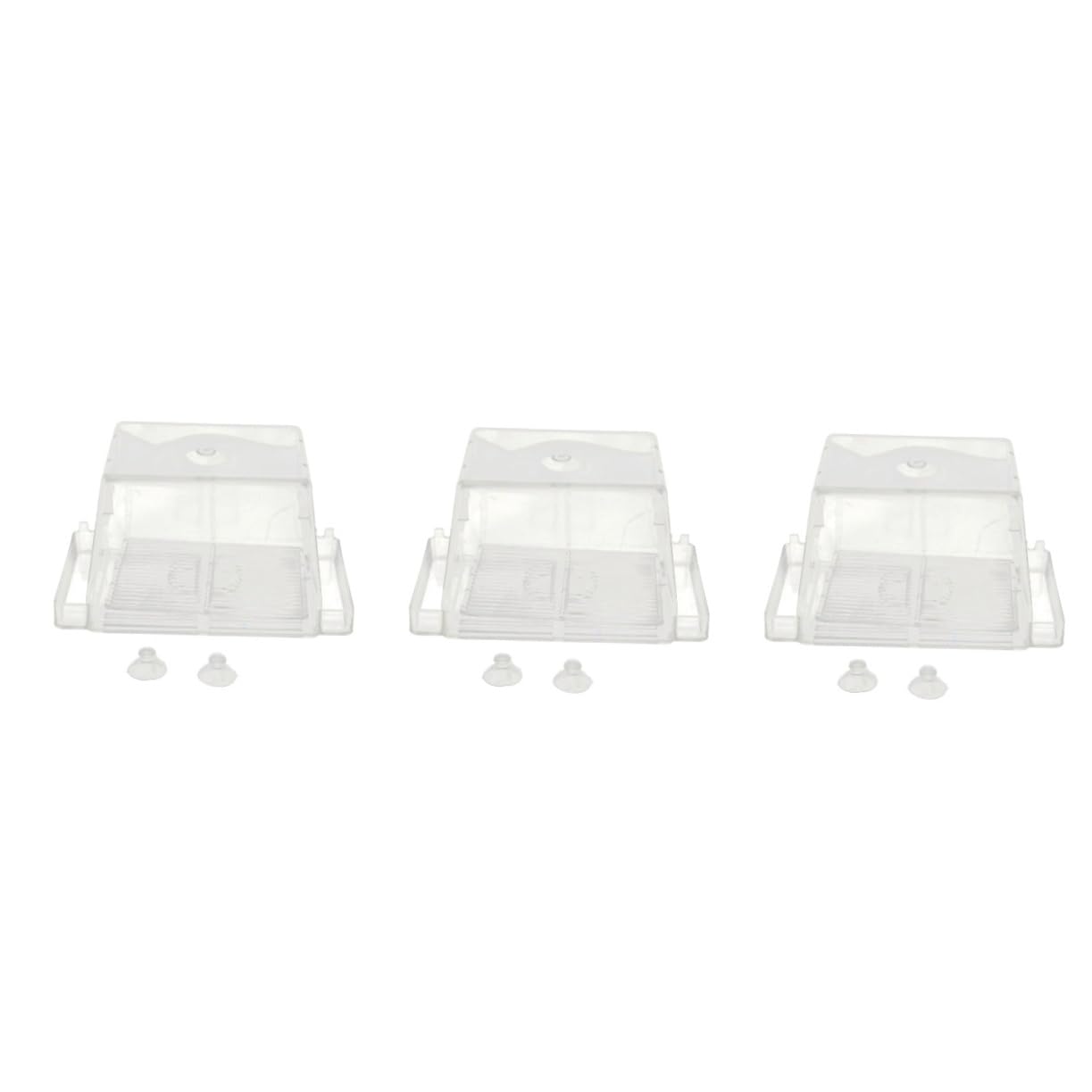 FRCOLOR 3pcs Sucker Suction Cups The Shrimp Incubator Shrimps Shrimp Deveiner Guppy Incubas Small Fish Beta Fish Assecories Spawning Box Isolation Box Double Layer Fry Betta Box Fish Tank