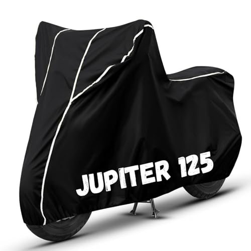 Image of Bike Cover for Jupiter 125 100% Waterproof, Dustproof & Scratch Resistant| Fully Bottom Elastic UV Resistant Heavy Duty Body Cover | All Weather Outdoor Use