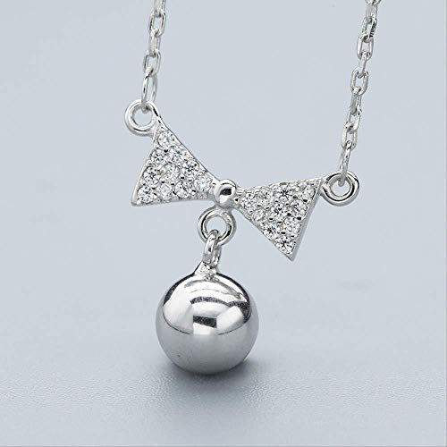 Collar Mujer Collar Elegante S Collar de Plata Conjunto de Arcos Colgante Cadena de Manga de Perlas
