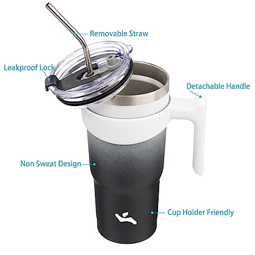 Image of Konokyo 20 oz Tumbler with Handle and Straw, Insulated Travel Mug