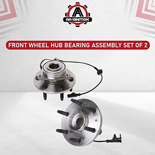 Image of Front Wheel Hub Bearing Set of 2-4WD Compatible with Chevy, Cadillac, GMC - Escalade, Avalanche, Silverado 1500, Suburban, Tahoe, Sierra 1500, Yukon XL - Replaces 515096, 930-611, 10393171, 22841381