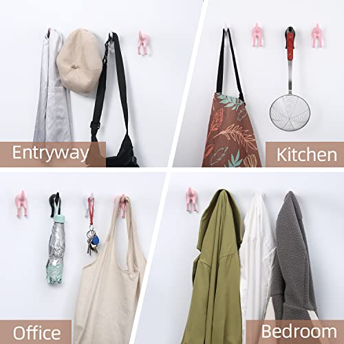 Crswha 5 Pack Dog Tail Coat Hooks For Wall,Black Plastic Wall-Mounted Hat Hanger Hooks,Cute Towel Hooks For Bathroom,Decorative Dog Butt Wall Peg For Hanging Coats,Bags,Key,Purse,Dog Leash #TOP3