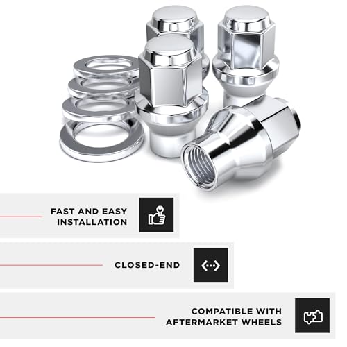 Image of White Knight 7812-4 Chrome M12 x 1.75 ET Bulge Lug Nut, 4 Pack
